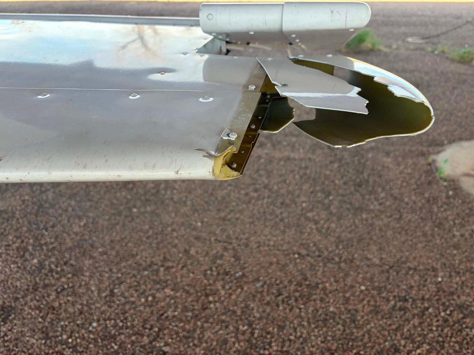 Aircraft wing before repair